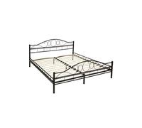 Lit design romantique avec sommier - 200 x 180 cm - noir/noir