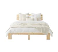 Lit double 140x200 marron matelas et sommier à lattes