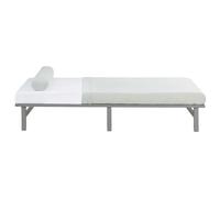 Lit double 140x200 matelas bois gris
