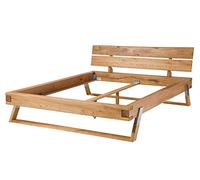 Lit Double 200x200cm - Bois Massif de chêne Sauvage huilé (Bois Naturel) - Salzburg #103
