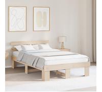 Lit Double Adulte Cadre de Lit avec Tête de Lit - SOLOMON - 140x190 cm Bois Massif Pin JILL'S 87260