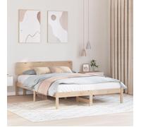 Lit Double Adulte Cadre de lit avec Tête de Lit - SOLOMON - 160x200 cm Bois de pin massif JILL'S 69373