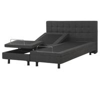 Lit double ajustable en tissu gris 160 x 200 cm DUKE