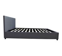 Habitat et Jardin - Lit Double Carla en Simili Gris avec Coffre Rangements 160 x 200 cm | Cadre de Lit 2 Places Design | Sommier à Lattes et Tête de Lit Inclus