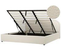 Lit Double avec Rangement Moderne en Boucle 180 x 200 cm Beige Quillien