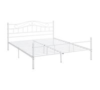 Lit double cadre en metal acier revêtu blanc avec sommier en metal 140 x 200 cm 03_0002665