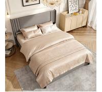 Lit double capitonné 140x200 Tête de lit capitonnée,Sommier à lattes inclus,Design Matelassé,Montage facilec,Lin Gris