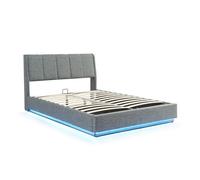 Lit double capitonné Tröstiar avec éclairage LED 140 x 200 cm anthracite