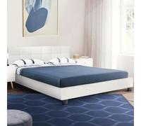 IDMarket Lit double CHARLOTTE – tête de lit et sommier 140 x 190 cm – PVC blanc