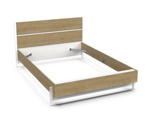 Lit Double "Craft" extractible - Bois - 140 x 200 cm - Marron