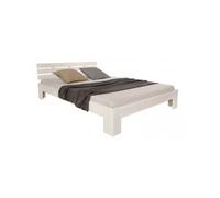 Lit double en bois 120 x 200 cm blanc