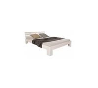 Lit double en bois 120 x 200 cm blanc