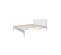 Lit double en bois massif 140x200cm blanc pin lit futon a lattes cadre de lit