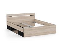 Lit Double en bois Michigan - 160 x 200 cm - Beige