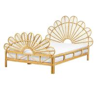 Lit double en rotin 140 x 200 cm bois clair FLORENTINE