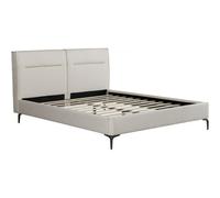 Lit double en tissu design "Moritz" - 160 x 200 cm - Beige