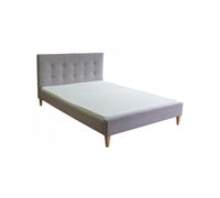 Homestyle4u Lit double en tissu rembourré Gris 180 x 200 cm