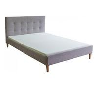 Homestyle4u Lit double en tissu rembourré Gris 180 x 200 cm