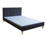 HOMESTYLE4U Lit double - Tissu noir 140x200 cm
