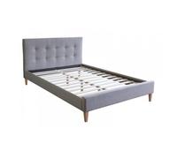 Lit Double En Tissu Rembourre 120x200 Avec Sommier A Lattes