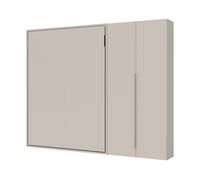 Lit double escamotable français de 140 cm Versia avec armoire 2 portes à droite Argilla