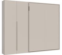 Lit Double Escamotable Vertical Versia 160 Avec Armoire Gauche Argilla 2 Portes