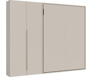 Lit Double Escamotable Vertical Versia 160 Avec Armoire Gauche Argilla 2 Portes
