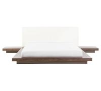 Lit japonais marron 160 x 200 cm ZEN - BELIANI - Bois - Panneaux de particules - Scandinave - Moderne - A lattes