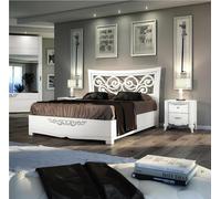 Lit double Lit de luxe Lits Bois Cadre de lit Blanc Design Moderne Nouveau