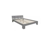 Lit double lit futon en bois 160x200 lit pin gris cadre de lit bois massif