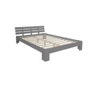 Lit Double Lit Futon En Bois 180x200 Lit Pin Gris Cadre De Lit En Bois Massif