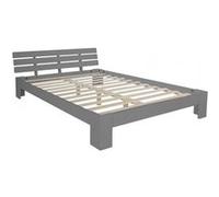 Lit Double Lit Futon En Bois 180x200 Lit Pin Gris Cadre De Lit En Bois Massif
