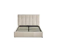 Lit double luftani avec sommier relevable 160x200cm velours beige