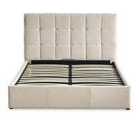 Lit double luftani avec sommier relevable 160x200cm velours beige