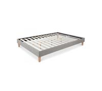 Lit double rembourre 140 x 200 cm gris