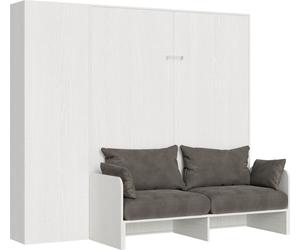 Lit Double Sofà Kentaro White Ash Avec Colonne Gauche-Droite