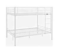Lit double superposé avec sommier inclus ""Adam"" - 140 x 190 cm - Blanc