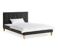 Lit double tete de lit velours 140x200 gris Gris G