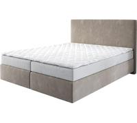 Lit-à-sommier-tapissier Dream-Well 160x200 cm en microfibre beige
