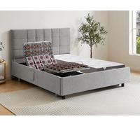 Lit électrique de relaxation déco tout plots + matelas 100% latex 3 zones - 2 x 70 x 190 cm - Tissu - Gris - JOFAR de YSMÉE