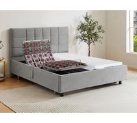 Lit électrique de relaxation déco tout plots + matelas mémoire de forme - 2 x 70 x 190 cm - Tissu - Gris - EREGA de YSMÉE