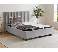 Lit électrique de relaxation déco tout plots + matelas ressorts ensachés et mémoire de forme - 2 x 70 x 190 cm - Tissu - Gris - ANTALISA de YSMÉE