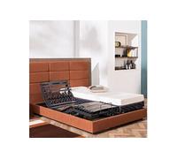 Lit électrique de relaxation en 5 plans de couchage 90x200 Plénitude Terre de Sienne - Rouge terracotta - Garantie 5 ans - Someo