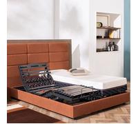 Lit électrique de relaxation en 5 plans de couchage 90x200 Plénitude Terre de Sienne