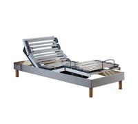 lit électrique de relaxation multi lattes lisse Gris 90 x 190 cm