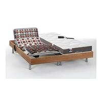 Lit électrique de relaxation tout plots + matelas 100% latex 3 zones - 2 x 70 x 190 cm - Naturel clair - JUPITER de YSMEE