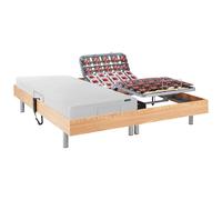 Lit électrique de relaxation tout plots + matelas accueil latex - 2 x 70 x 190 cm - Naturel clair - ETHER de YSMÉE