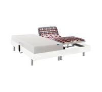 Lit électrique de relaxation tout plots + matelas accueil latex - 2 x 80 x 200 cm - Blanc - ETHER de YSMÉE