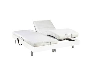 Lit électrique de relaxation tout plots + matelas latex - 2 x 90 x 200 cm - Blanc - CASSIOPEE III de YSMÉE