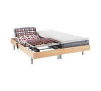 Lit électrique de relaxation tout plots + matelas mémoire de forme - 2 x 80 x 200 cm - Chêne - HESIODE III de YSMÉE
